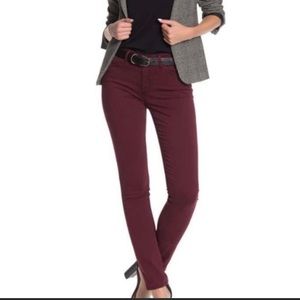 AG Adriano Goldschmied pants wine maroon burgundy The Stilt Cigarette Leg 30 reg